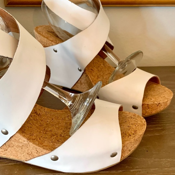 Lucky Brand NWOT white cork Wedges NWOT Moran Proseco Size 9 1/2 - Picture 6 of 10